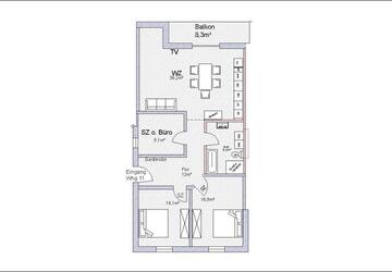 Wohnung Eging am See - 4 Zimmer, 102 m&sup2;, 830&euro; | Angebot:27543883