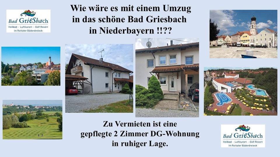 Dachgeschoßwohnung Bad Griesbach im Rottal - 2 Zimmer, 60 m&sup2;, 450&euro; | Angebot:26532746